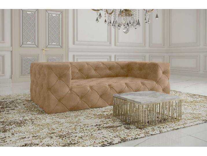 Colin 3-Sitzer Sofa Kunstwildleder ZARIA Korallenrot von 99rooms