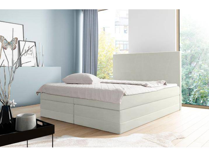 Cooper Boxspringbett Kunstleder 140x200 cm Weiß von 99rooms