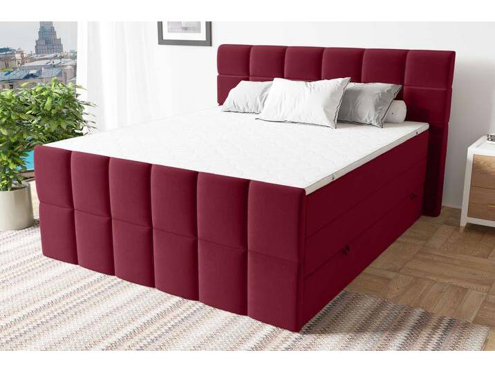 Dario Boxspringbett Velours KRONOS Rot 140x200 cm Taschen-Federung Dario Boxspringbett Velours KRONOS Rot 140x200 cm Taschen-Federung von 99rooms