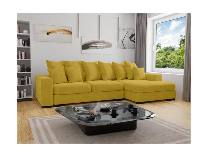 Dijon Ecksofa Mikrofaser Gelb Rechts von 99rooms