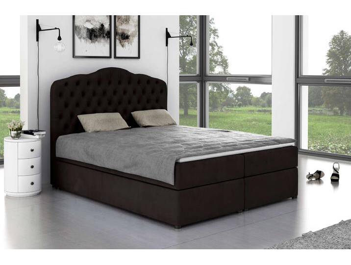 Dorin Boxspringbett Kunstleder CAYENNE Schwarz 200x200 cm ohne Topper von 99rooms