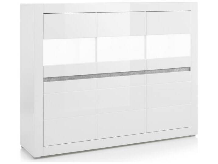 Edelstein Highboard Weiß Matt Weiß Hochglanz von 99rooms