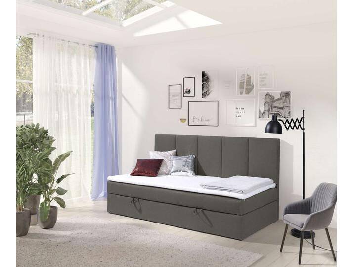 Eliza Boxspringbett Kunstleder MADRYT Beton 80x200 cm von 99rooms