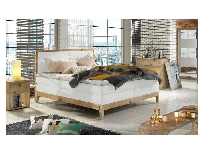 Emerald Boxspringbett Kunstleder MADRYT Weiß 160x200 cm Bonell-Federung Taschen-Federung von 99rooms