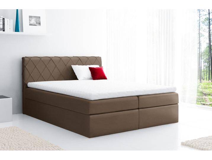 Emil Boxspringbett Kunstleder 120x200 cm Hellbraun von 99rooms