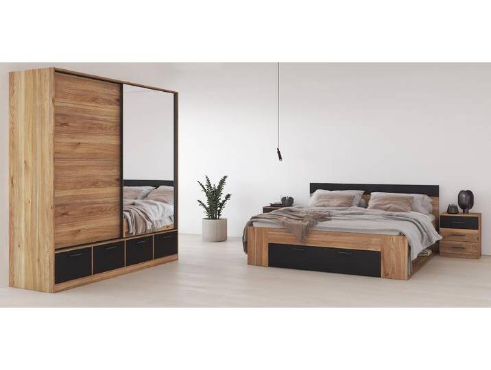 Era Schlafzimmerset Mauvella Eiche Schwarz 160x200 cm Era Schlafzimmerset Mauvella Eiche Schwarz 160x200 cm von 99rooms