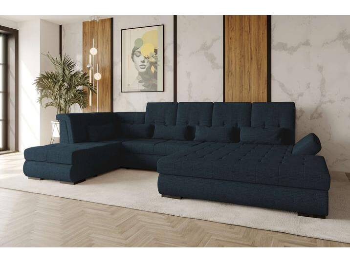 Felicia Wohnlandschaft Chenille EDEN Dunkelblau Rechts von 99rooms