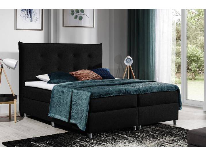 Filip Boxspringbett Strukturstoff LARS Anthrazit 180x200 cm von 99rooms