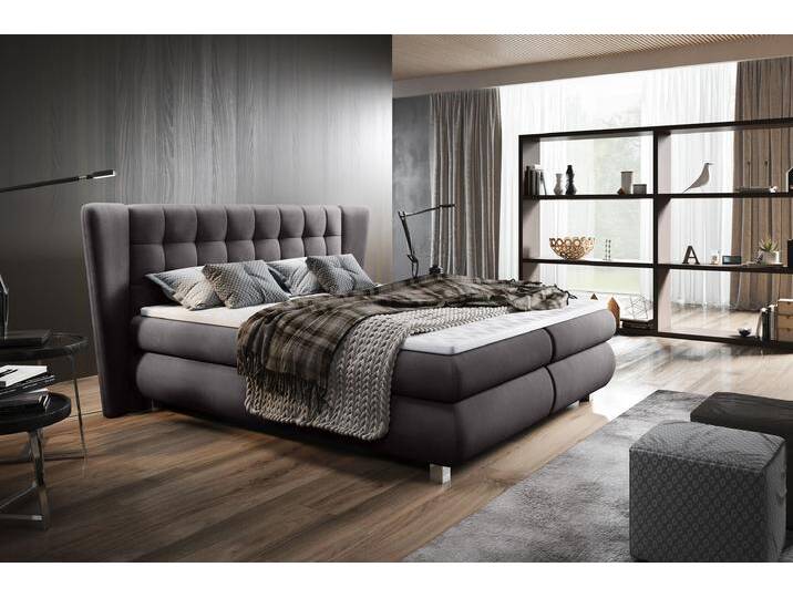 Florian Boxspringbett 120x200 cm Struktur JAZZ Graphit Taschen-Federung Florian Boxspringbett 120x200 cm Struktur JAZZ Graphit Taschen-Federung von 99rooms