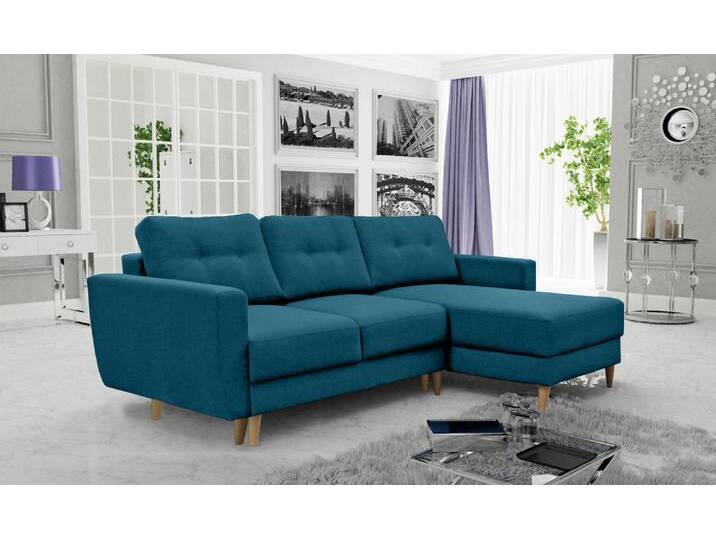 Frampol Ecksofa Webstoff MALMO_NEW Türkis Rechts von 99rooms