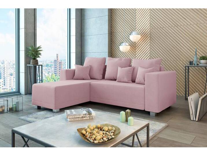 Francesca Ecksofa Velours MANILA Hellrosa Links von 99rooms