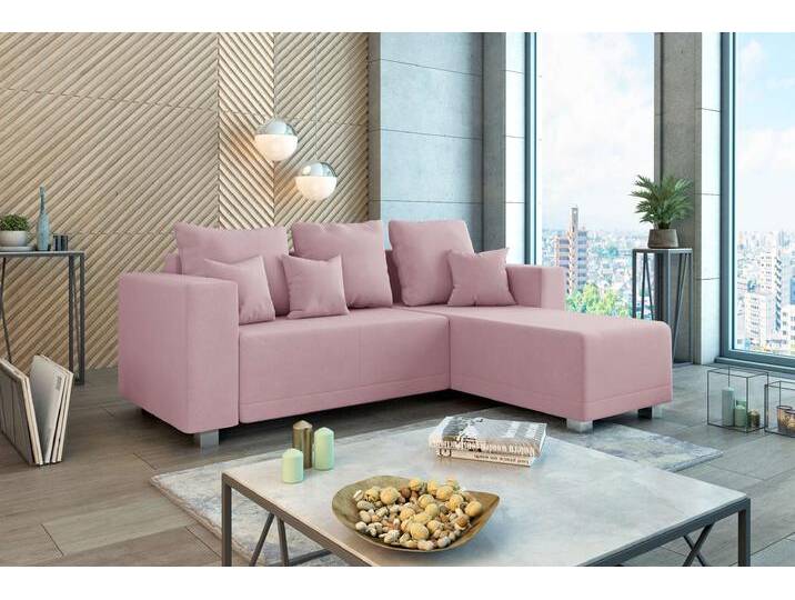 Francesca Ecksofa Velours MANILA Hellrosa Rechts von 99rooms