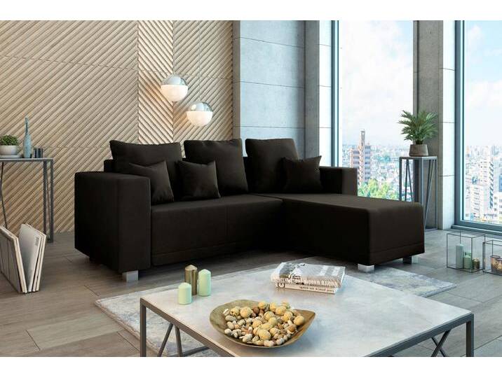 Francesca Ecksofa Velours MANILA Schwarz Rechts von 99rooms