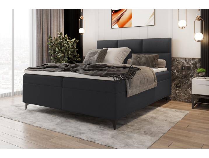 Libra Boxspringbett 140x200 cm Webstoff Graphit von 99rooms