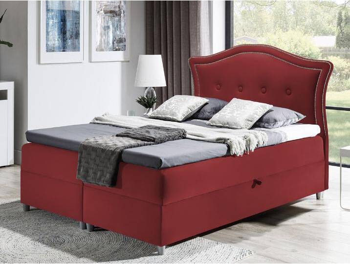 Lulu Boxspringbett 120x200 cm Kunstleder MADRYT Rot von 99rooms