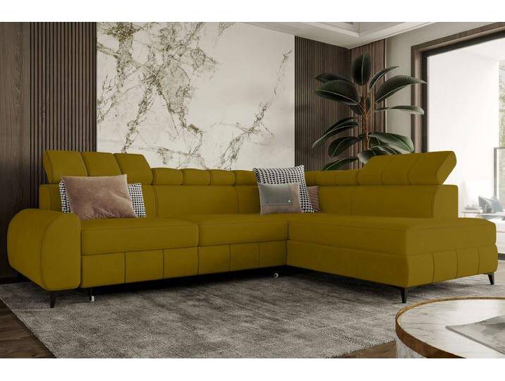 Lyna Ecksofa Velours KRONOS Gelb Rechts Lyna Ecksofa Velours KRONOS Gelb Rechts von 99rooms