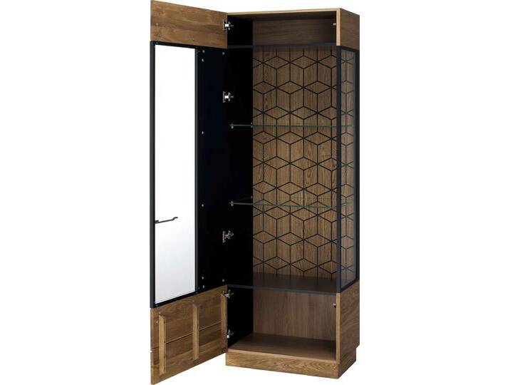 Marakesh Vitrine I Massivholz Honig Eiche Schwarz Matt Links ohne LED-Beleuchtung von 99rooms