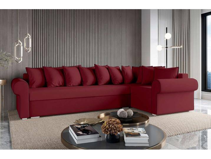 Mateo Ecksofa Velours KRONOS Rot Rechts von 99rooms