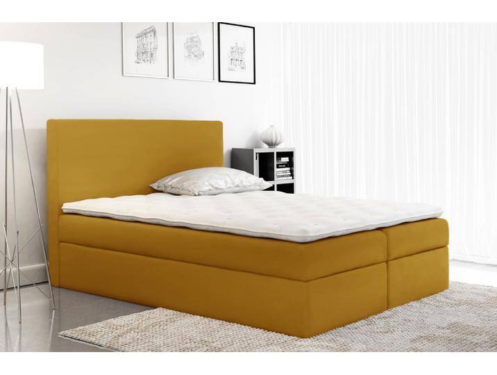 Mattia Boxspringbett Velours MONOLITH Gelb 120x200 cm Mattia Boxspringbett Velours MONOLITH Gelb 120x200 cm von 99rooms