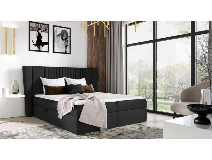 Orlando Boxspringbett 160x200 cm Kunstleder SOFT Schwarz Orlando Boxspringbett 160x200 cm Kunstleder SOFT Schwarz von 99rooms