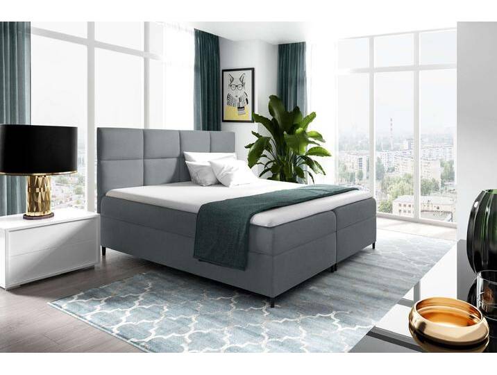 Otelo Boxspringbett 180x200 cm Strukturstoff INARI Hellgrau von 99rooms