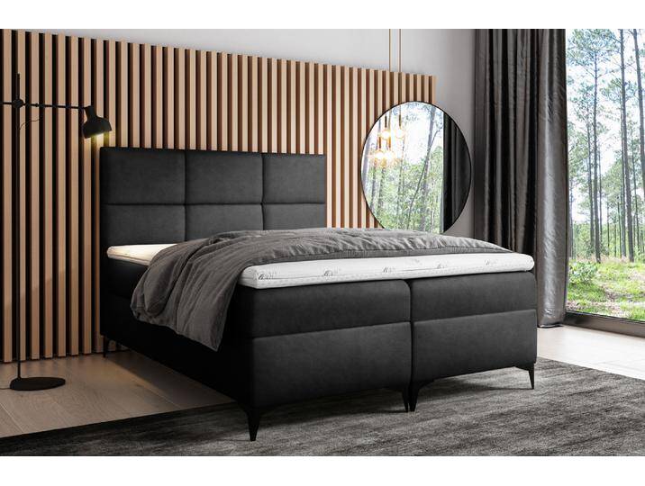 Ozzy Boxspringbett Kunstleder 180x200 cm Schwarz von 99rooms