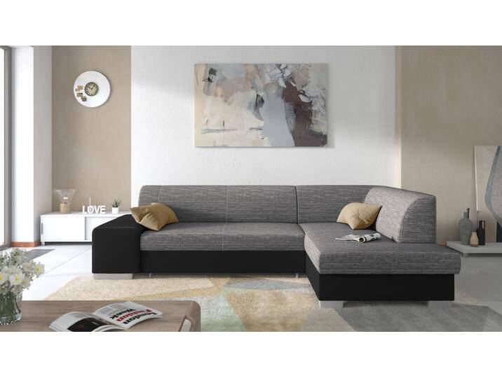 Piave Ecksofa Kunstleder MADRYT Strukturstoff BERLIN Schwarz Dunkelgrau Rechts mit Piave Ecksofa Kunstleder MADRYT Strukturstoff BERLIN Schwarz Dunkelgrau Rechts mit von 99rooms