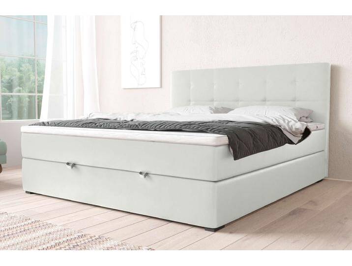 Pluto Boxspringbett Kunstleder MADRYT Weiß 140x200 cm Bonell-Federung Pluto Boxspringbett Kunstleder MADRYT Weiß 140x200 cm Bonell-Federung von 99rooms