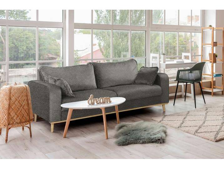 Preston 3-Sitzer Sofa Boucle-Stoff ABRIAMO Hellbraun von 99rooms