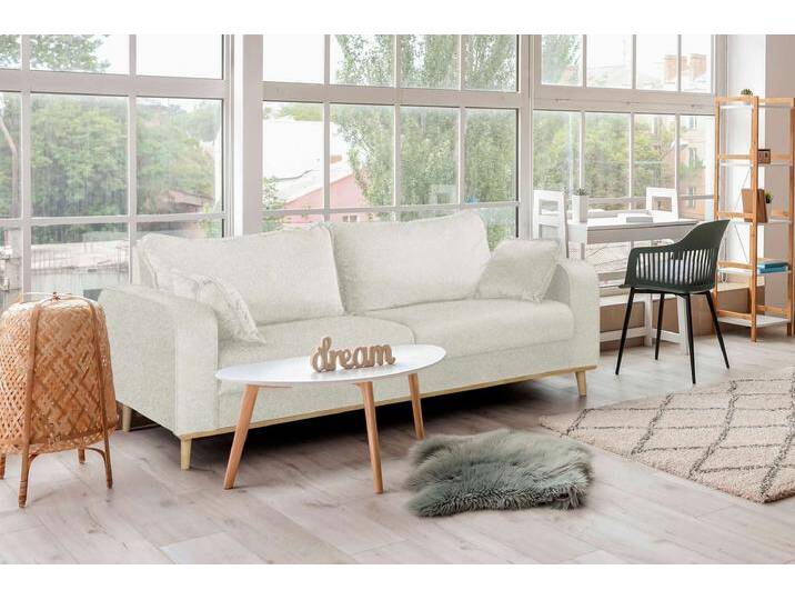 Preston 3-Sitzer Sofa Boucle-Stoff ABRIAMO Weiß von 99rooms