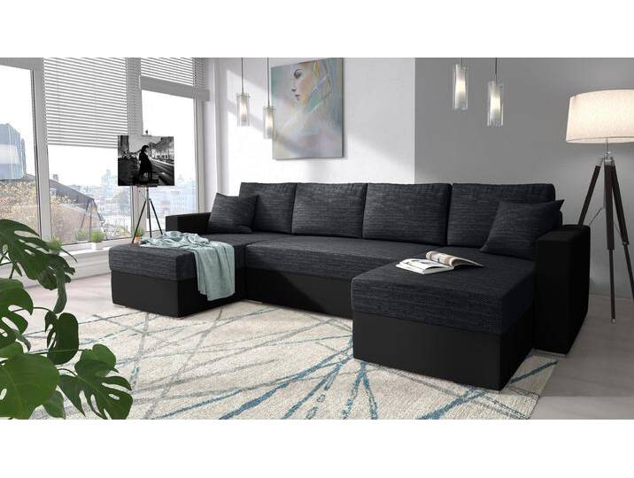 Rubicon Wohnlandschaft Kunstleder MADRYT Strukturstoff BERLIN Schwarz Dunkelgrau Rubicon Wohnlandschaft Kunstleder MADRYT Strukturstoff BERLIN Schwarz Dunkelgrau von 99rooms