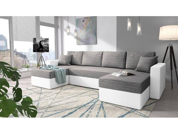 Rubicon Wohnlandschaft Kunstleder MADRYT Strukturstoff BERLIN Weiß Grau Rubicon Wohnlandschaft Kunstleder MADRYT Strukturstoff BERLIN Weiß Grau von 99rooms
