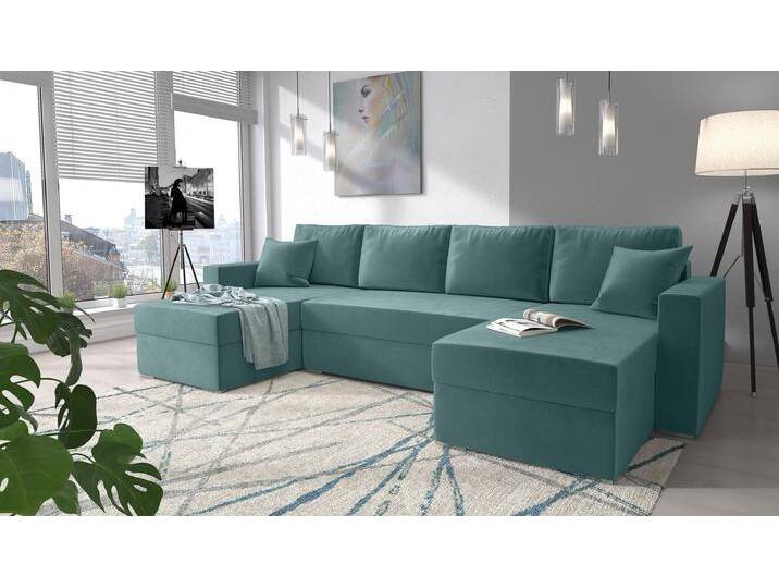 Rubicon Wohnlandschaft Velours KRONOS Türkis von 99rooms