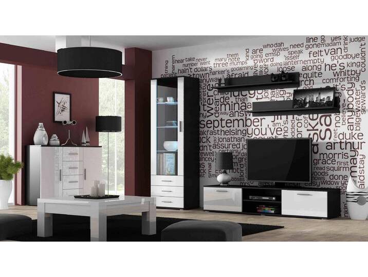 Saho II Wohnwand Schwarz Weiß Saho II Wohnwand Schwarz Weiß von 99rooms