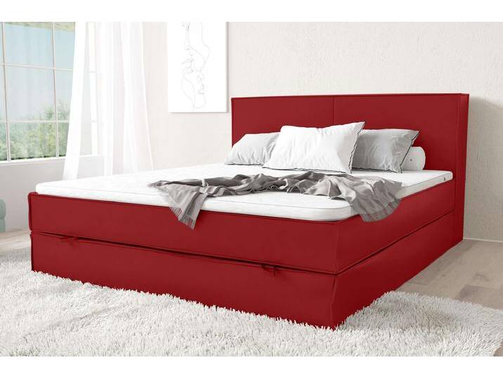 Samson Boxspringbett 120x200 cm Kunstleder MADRYT Rot Taschen-Federung Samson Boxspringbett 120x200 cm Kunstleder MADRYT Rot Taschen-Federung von 99rooms
