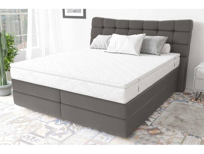 Santorini Boxspringbett Kunstleder MADRYT Beton 140x200 cm Bonell-Federung von 99rooms