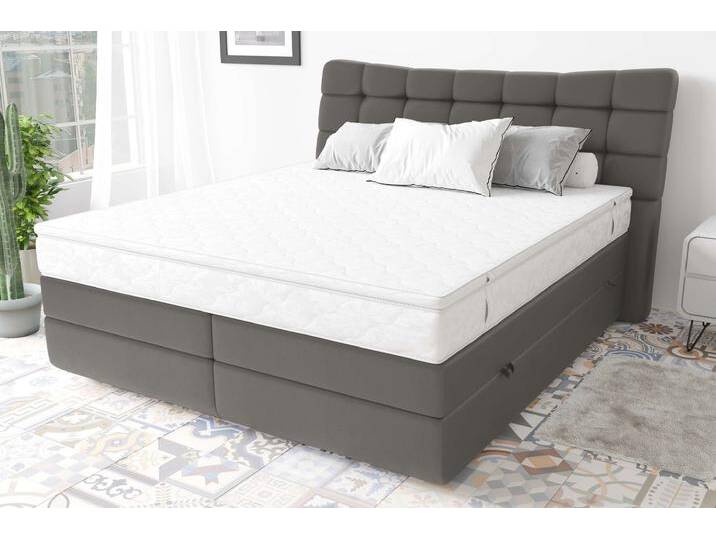 Santorini Boxspringbett Kunstleder MADRYT Beton 180x200 cm Taschen-Federung von 99rooms