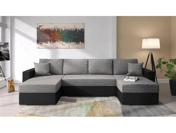 Savio Wohnlandschaft Kunstleder MADRYT Strukturstoff BERLIN Schwarz Grau Savio Wohnlandschaft Kunstleder MADRYT Strukturstoff BERLIN Schwarz Grau von 99rooms