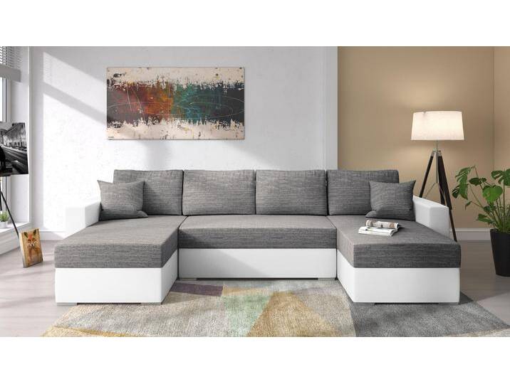 Savio Wohnlandschaft Kunstleder MADRYT Strukturstoff BERLIN Weiß Grau Savio Wohnlandschaft Kunstleder MADRYT Strukturstoff BERLIN Weiß Grau von 99rooms