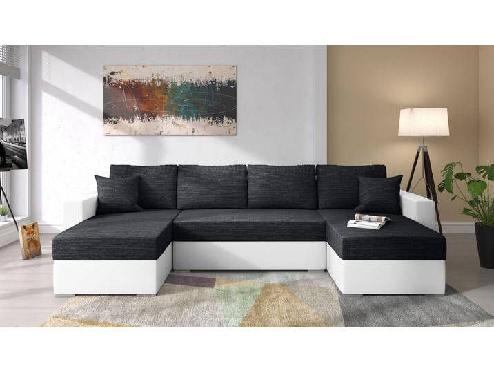 Savio Wohnlandschaft Kunstleder MADRYT Strukturstoff BERLIN Weiß Schwarz Savio Wohnlandschaft Kunstleder MADRYT Strukturstoff BERLIN Weiß Schwarz von 99rooms