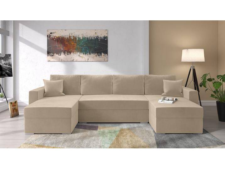 Savio Wohnlandschaft Velours KRONOS Beige von 99rooms