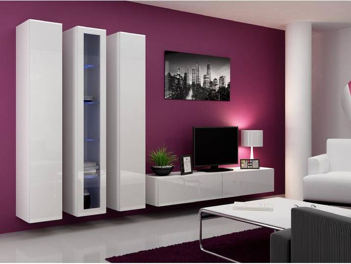 Set Vago II B Wohnwand Weiß von 99rooms