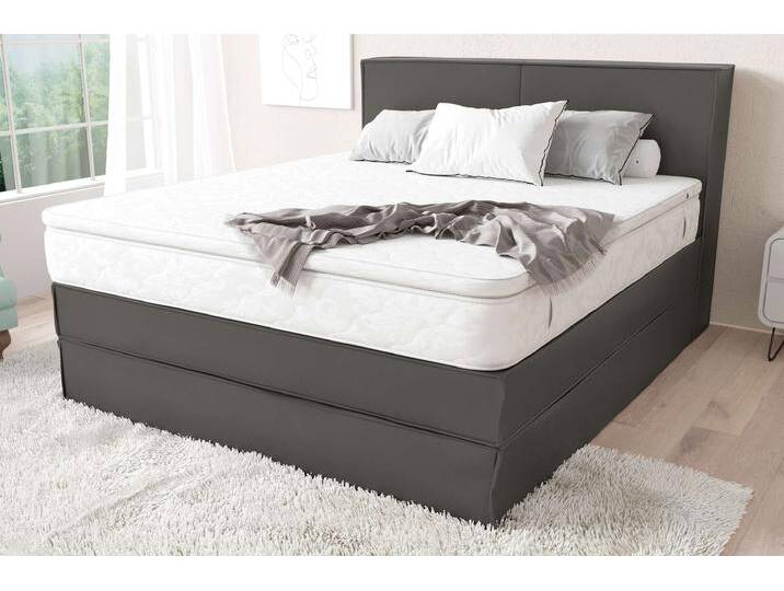 Sidney Boxspringbett Beton 160x200 cm Kunstleder MADRYT Taschen-Federung von 99rooms