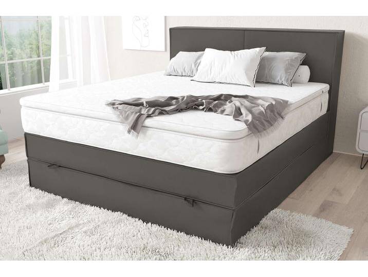 Sidney Boxspringbett Beton 180x200 cm Kunstleder MADRYT Bonell-Federung von 99rooms
