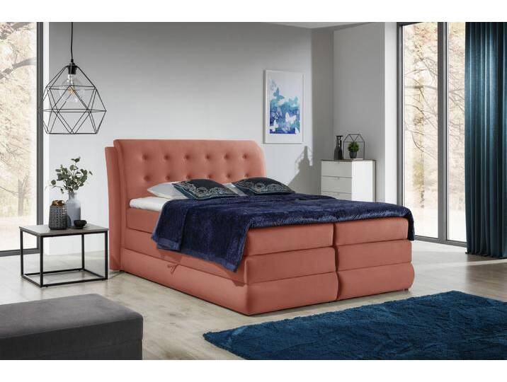 Sunshine Boxspringbett Velours 140x200 cm Korallenrot Sunshine Boxspringbett Velours 140x200 cm Korallenrot von 99rooms