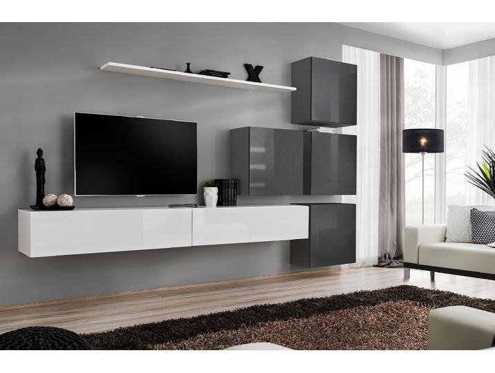 Swotch IX Wohnwand 200x310x40 Schwarz Graphit von 99rooms