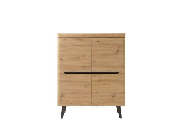 Tasania Highboard Eiche Artisan Dekor Schwarz von 99rooms