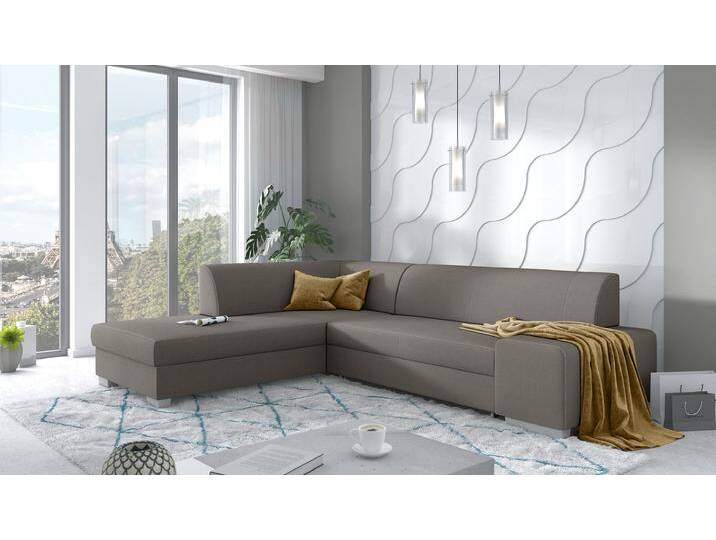 Ticino Ecksofa Strukturstoff INARI Dunkelgrau Links ohne von 99rooms