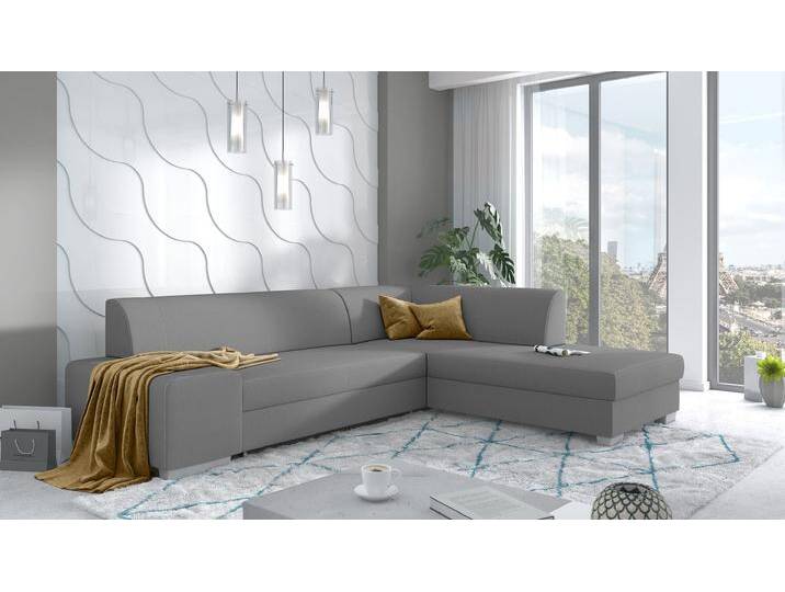 Ticino Ecksofa Strukturstoff INARI Hellgrau Rechts ohne von 99rooms