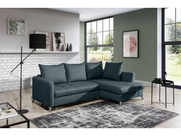 Torello Ecksofa Strukturstoff INARI Türkis Rechts von 99rooms